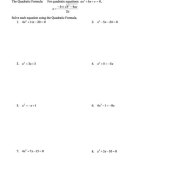 Quadratic Equations Review Worksheet