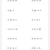 Simple Linear Equations Worksheet