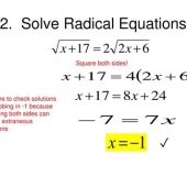 Solving Radical Equations And Inequalities Ppt