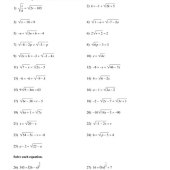 Solving Radical Equations Word Problems Worksheet