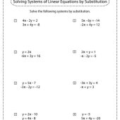 Systems Of Equations Substitution Method Worksheet Answers