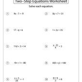 Two Step Equations Problems Worksheet