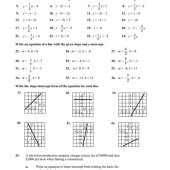 Writing Equations Of Lines Worksheet Answer Key